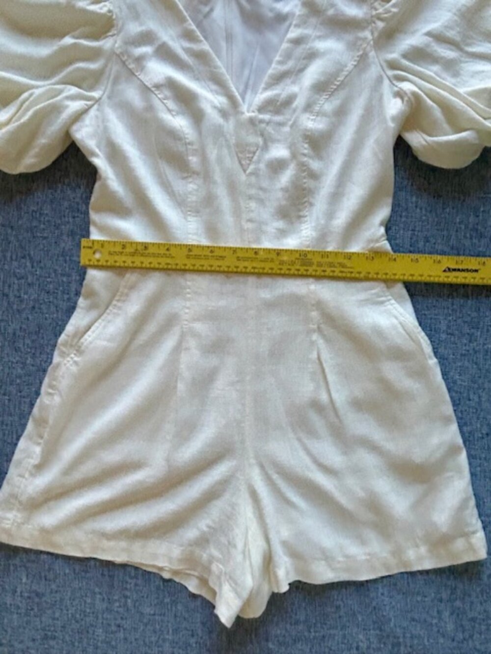 Express Linen Romper White Small - Picture 3 of 10